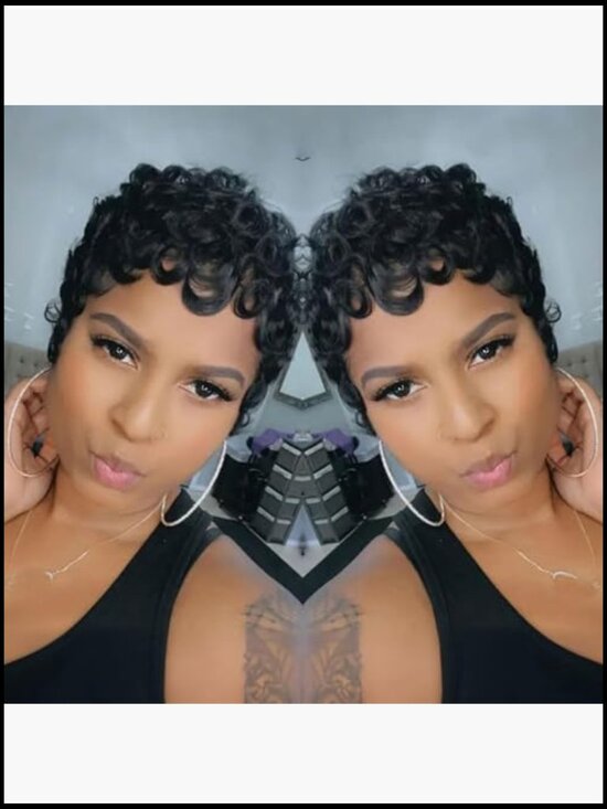Short Curly Pixie Cut Wig Human Hair Wear and Go Glueless Daily Use
